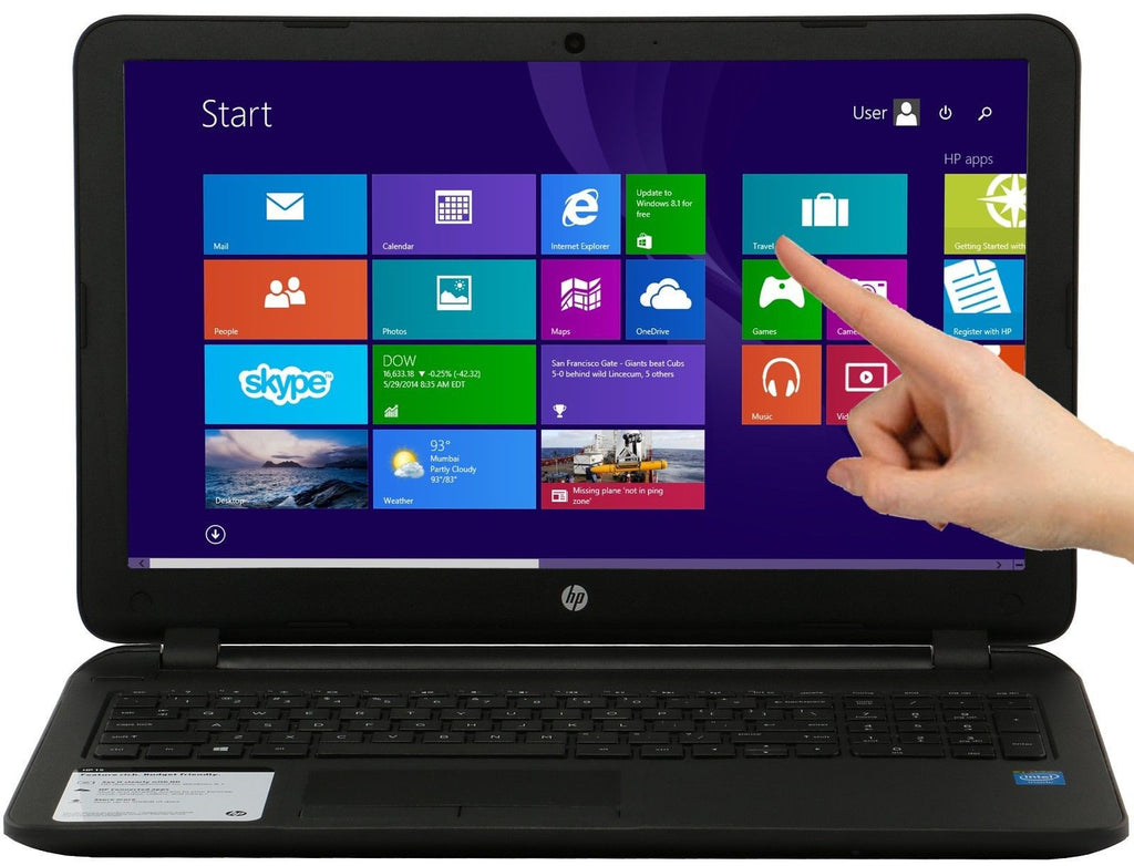 NEW HP 15-f010wm Touch Screen Intel @ 2.41GHz DVD+RW 15.6" HDMI 500GB HD Win 8.1
