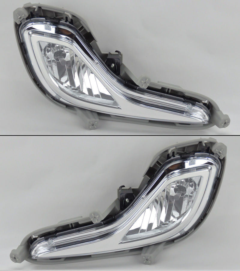 Euro Clear Fog Lights w/ Bulbs FITS Hyundai Accent 12-14 RH LH PAIR Kit
