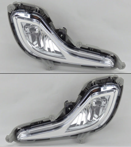 Euro Clear Fog Lights w/ Bulbs FITS Hyundai Accent 12-14 RH LH PAIR Kit