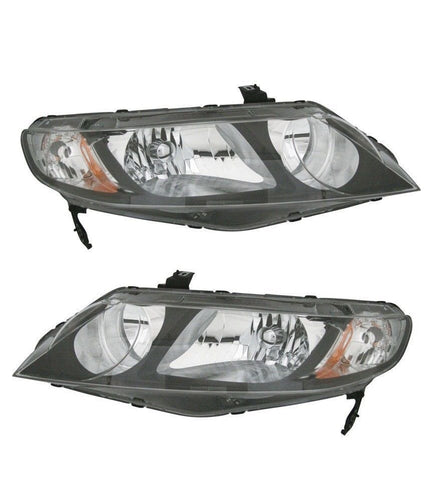 06-08 Honda Civic Sedan Headlights Headlamps Pair Set (LH/RH)